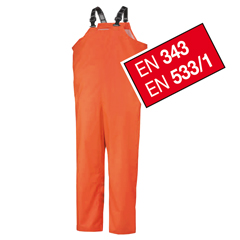 Regenlatzhose orange flammhemmend Gr. XL Vinyl,EN343+EN533/1,Träger verstellbar