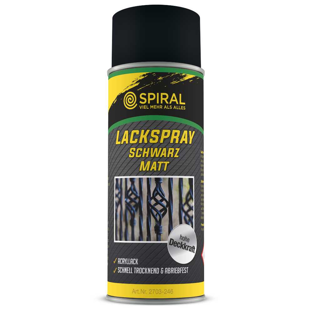 Lackspray matt tiefschwarz 400ml RAL 9005 schnelltrocknend,abriebfest