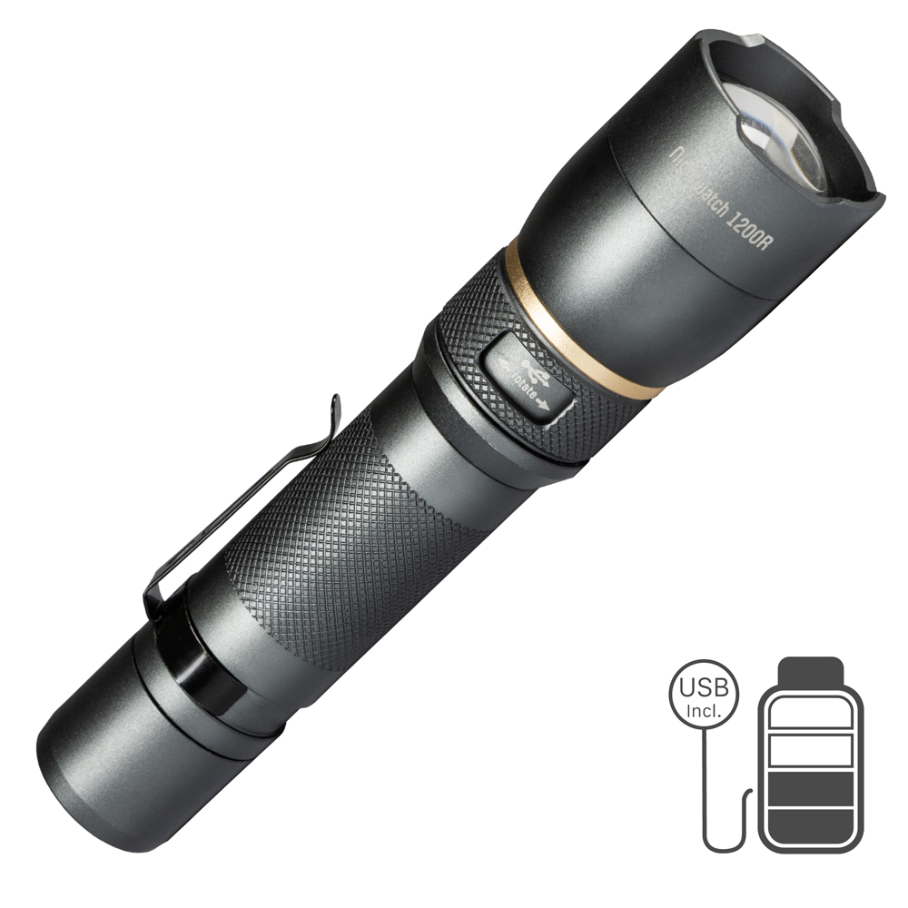 LED Akku-Taschenlampe Nightwatch 1200lm 5000K IPX7 dim. Zoom