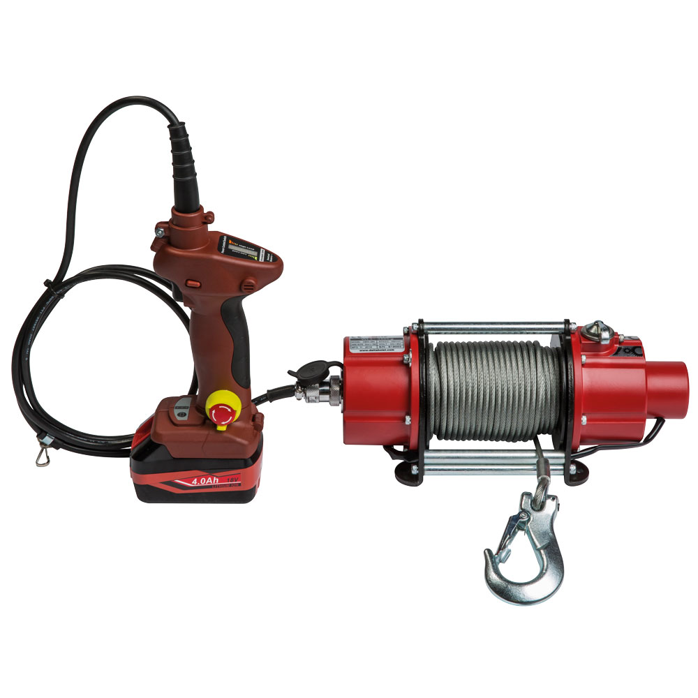 Akku-Drahtseilzugwinde 350/700kg Premium-Komplettpaket