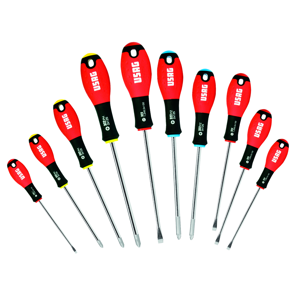 Schraubenzieher-Satz U322/SH10-teilig 5 Schlitz+3 Philips+2 PZ-Schraubendreher