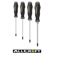 Schraubenzieher-Satz Pozidrive 4-teilig Chrom-Molybdän-Vanadi.Stahl,in Sichtbox