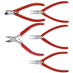 Elektronikzangen-Set 5-teilig durchgesteckt,in Rolltasche