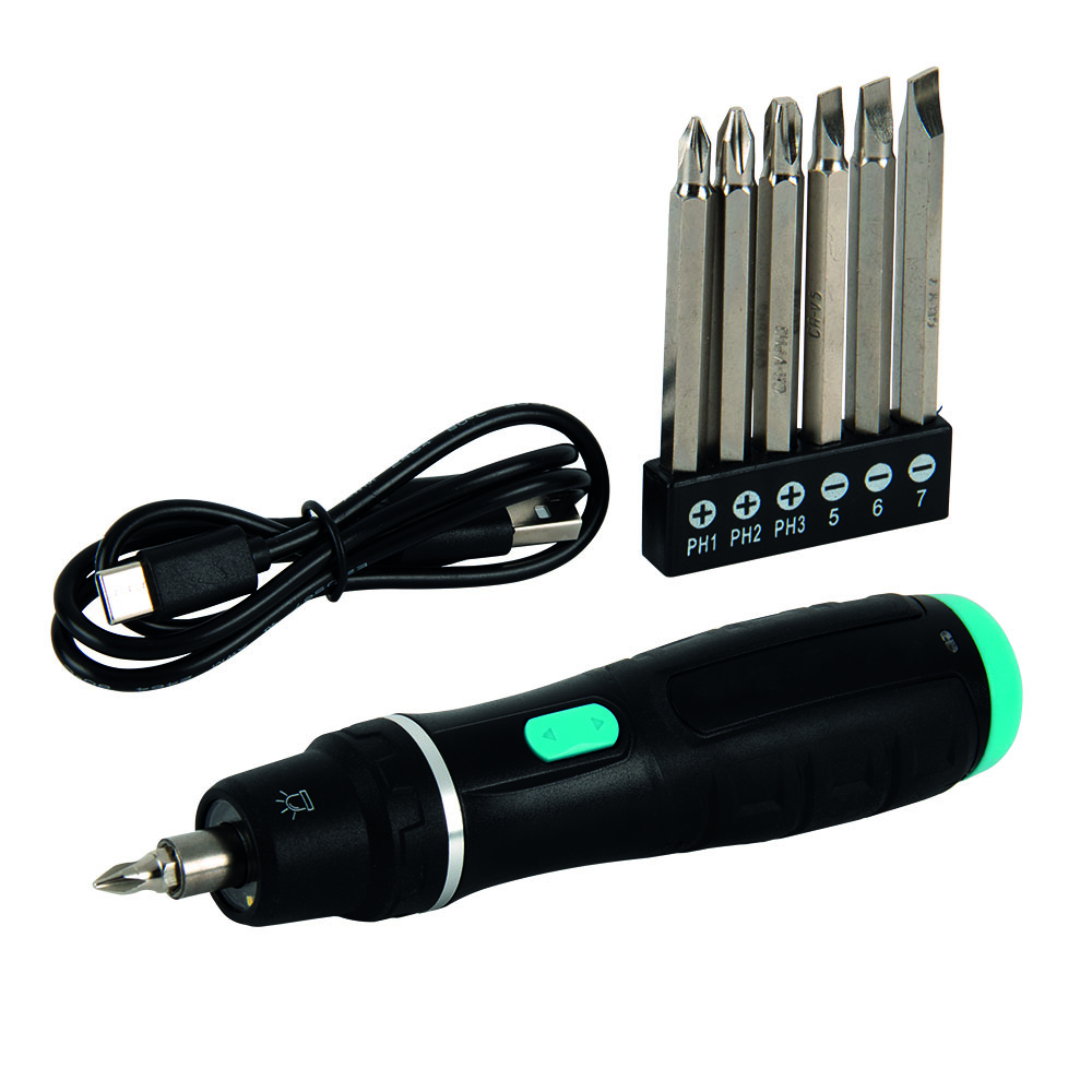 Akku-Bit Schraubblitz 1/4",Kraftmotor schnellschraubend,Bits,USB-C Ladekabel