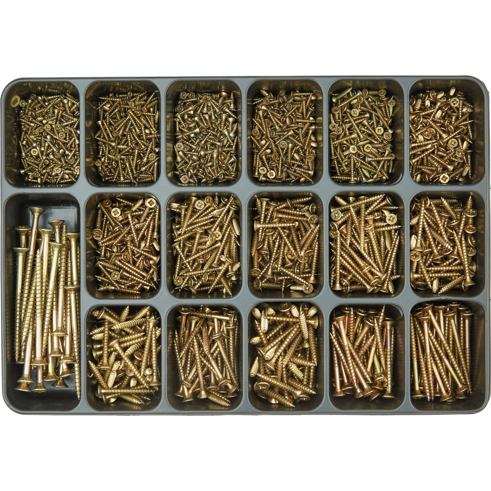 SPIRAL Sortimentkoffer 1.730-teilig SPS Senkkopf vz. gelb A2C PZD-Kreuzschl.