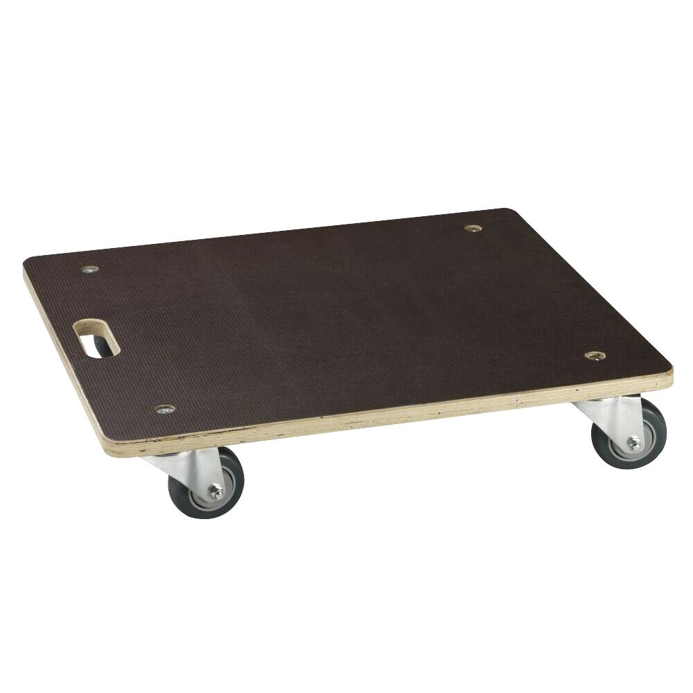 Transportroller 590x490mm,Tragkr. 400kg Vollgummirollen 80mm,Siebdruckpl.18mm