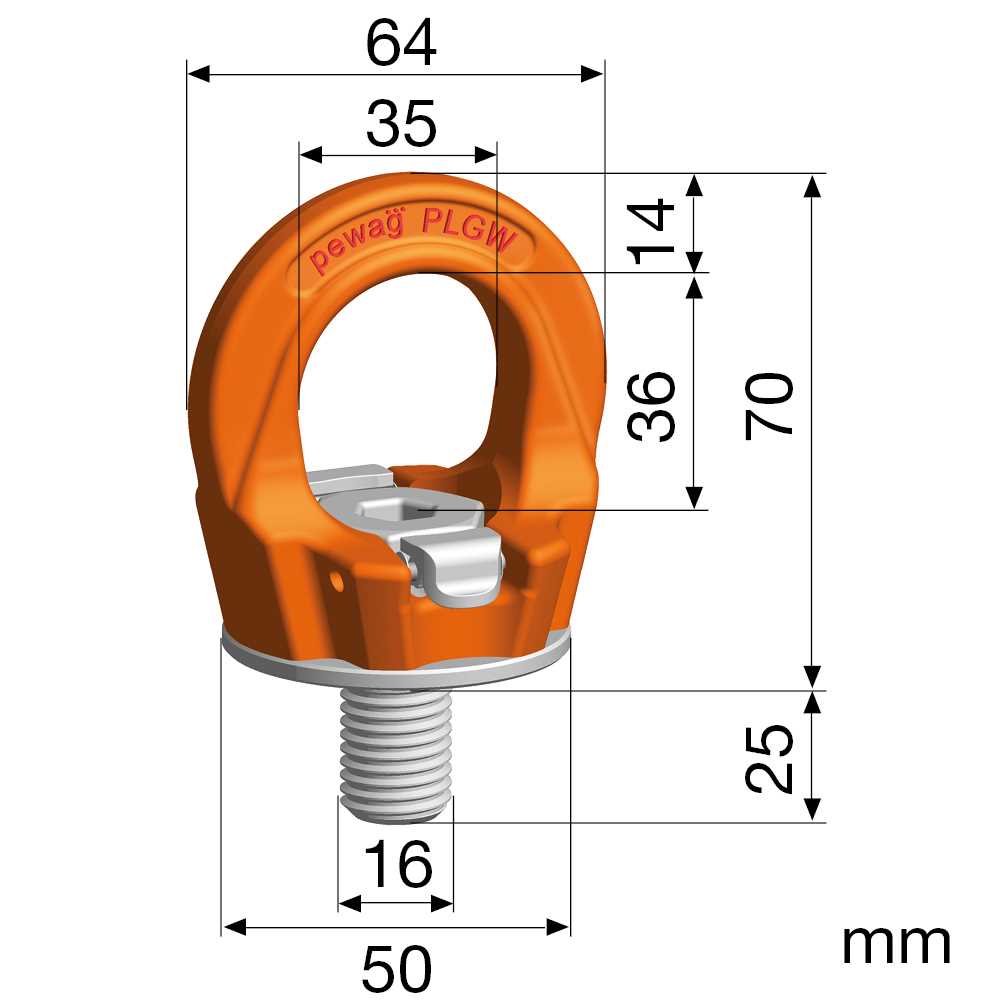 Ringschraube Nicralloy PLGW 1,5t - M16 werkzeuglose Montage