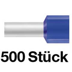 500 Twin-Endhülsen 2,50/18/10mm blau isoliert