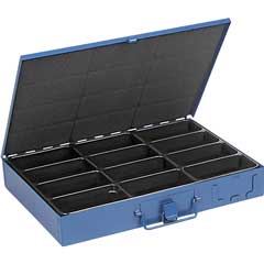 Kleinteil-Montage-Koffer 12-teilig stabile Ganzstahl-Ausführung,340x240x50