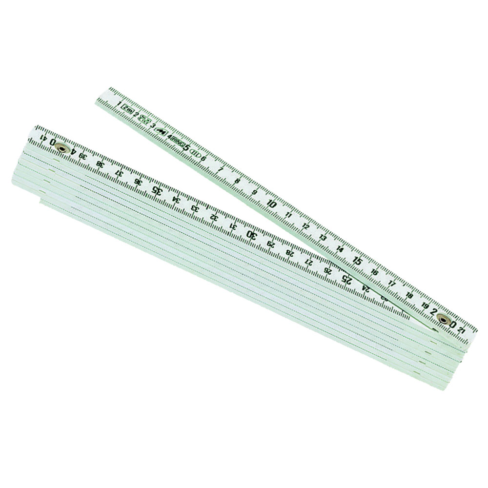 Gliedermaßstab/Glasfiber 2m lang,weiß mit Federgelenk