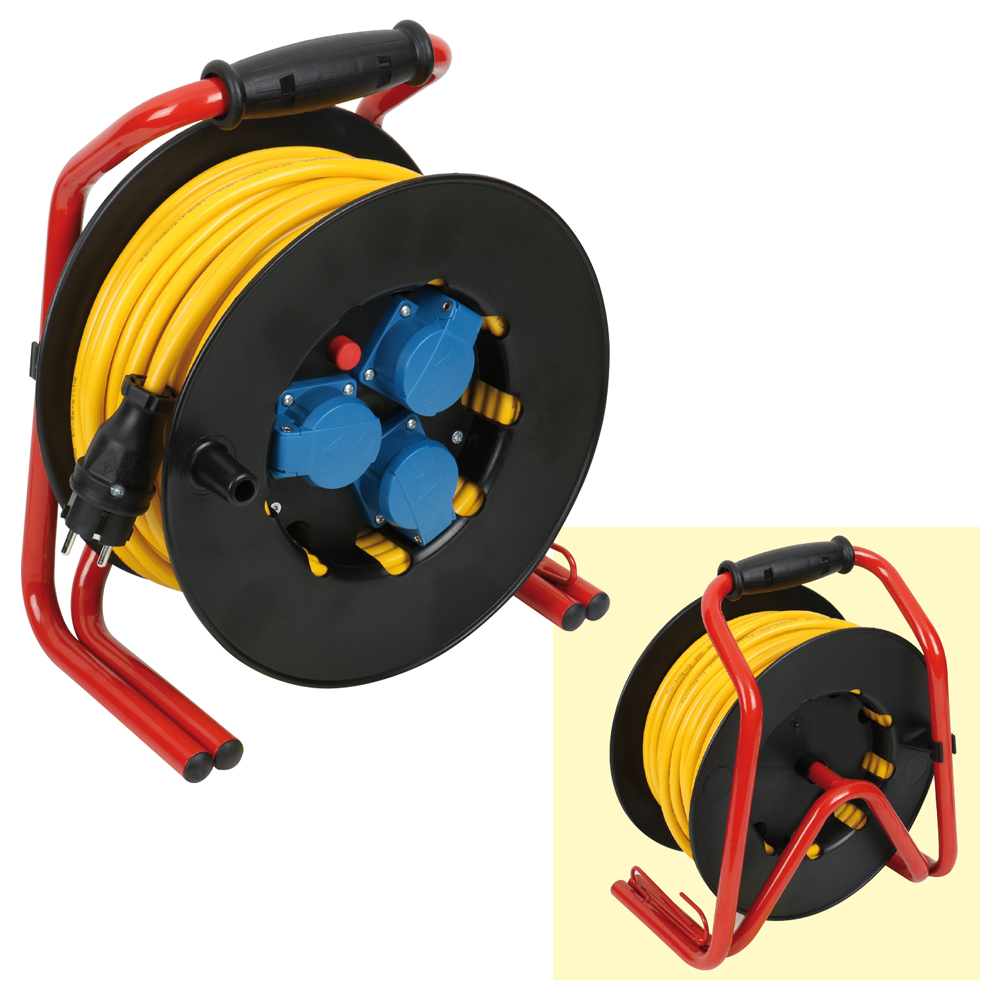 Leitungsroller 230V/16A,30m 3x1,5mm² Baurobust K35,3x230V,IP44,Hartgummi