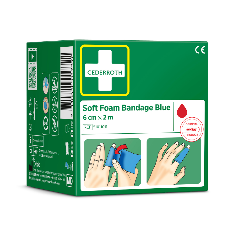 CEDERROTH Soft Foam Bandage,2mx6cm elastische Binde,blau