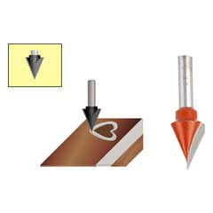 V+Schrift-Fräser HT6052210 15mm Ø konisch 22,5°,Schaft 6mm