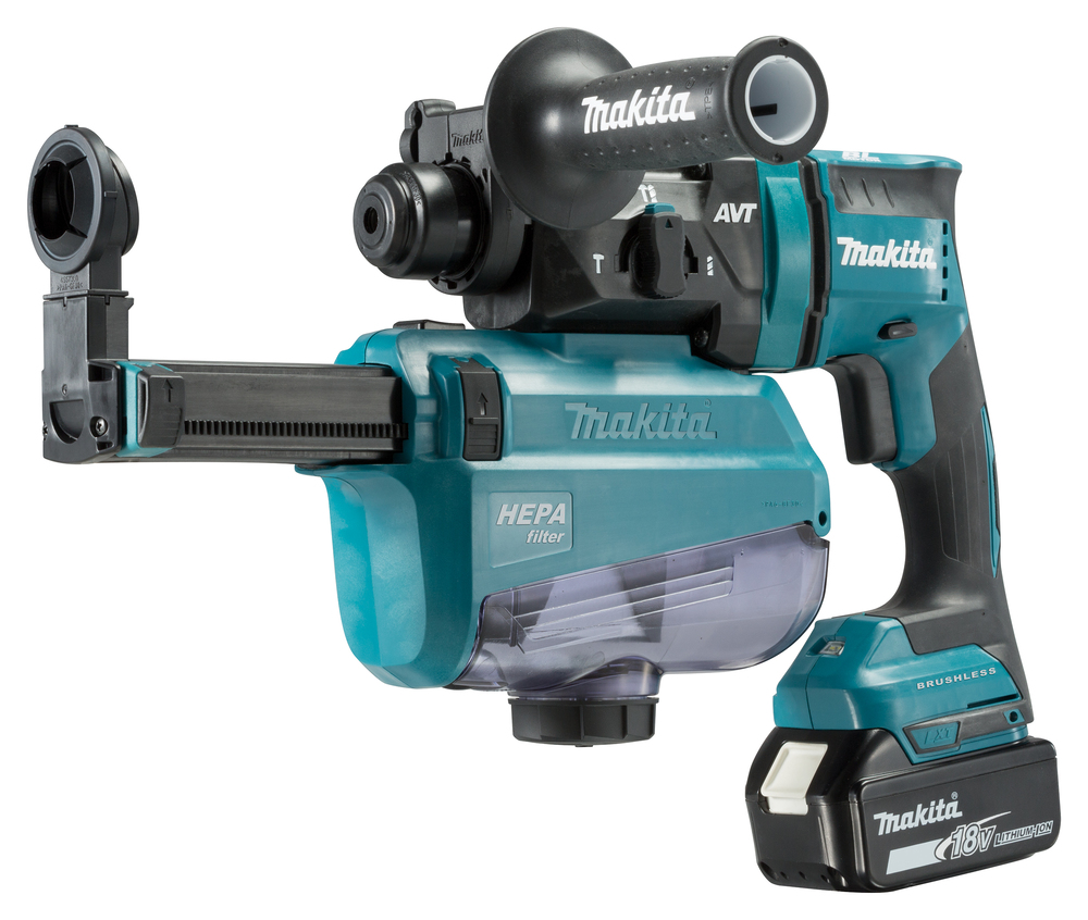 Akku-Bohrhammer MAKITA DHR182RTWJ,18V 1,7J 2xAkku 5Ah,Ladeg.,Koffer,Absauga.