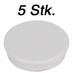 5 Stück Organisationsmagnet weiß,36mm Ø für ca.14 Stück DIN-A4 Blätter