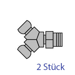 2 Stück Cobra-6mm 1/2" Gew.Y-Weibchen Y-Abzweiger,1/2" Gewinde,Nr.8525-111
