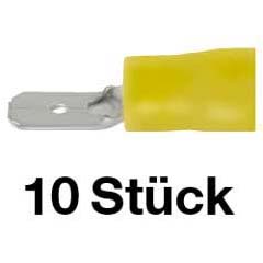 10 Stk.Flachkabelschuh 6,3 gelb/Männchen für Kabel 4,0-6,0mm²