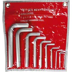 6-Kant-Stiftschlüssel-Satz 10-teilig Kunststoff-Tasche,VanadiumExtra,metrisch