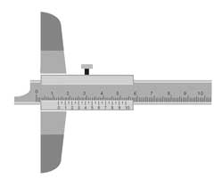 Präzision-Tiefenmaß 150x100mm Nonius 1/20mm rostfrei,schwarze Skala