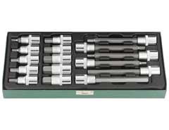 6-kantnussbox 1/2" 4-19mm 16-teilig kurz+lang,Chrom-Vanadium,in Box