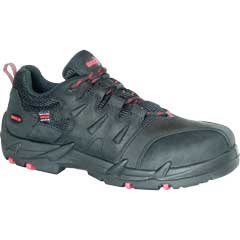 Halbschuh NUBUK Gr.46 Alu-Kappe PU/TPU-Sohle,antistatisch,schwarz/rot