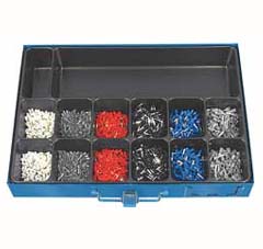 Endhülsen-Sortiment,isoliert,3750-teilig in Blech-Kasten