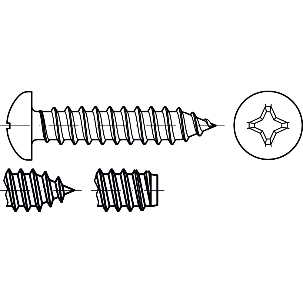 Blechschrauben DIN 7981 A2 4,2 x 6,5 ROSTFREI MIT SPITZE PHILLIPS VP=1000