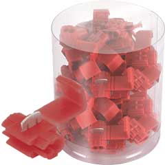 50 Stück 1,5mm² Schneidklemm-Kabel- Verbinder,rot,AWG22-18,in Dose