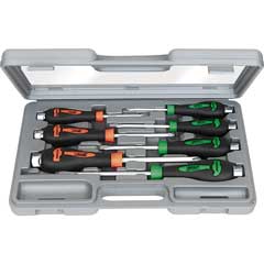 Schlag/Stemm-Schraubenzieher-Satz 7-tlg Klinge durchgehend,4-Kant-Schlagplatte