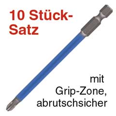 10 Stück TORO-GRIP Bits 100mm/PH 2 1/4" Schrauben-Bits+Grip-KrallTorsions-Z