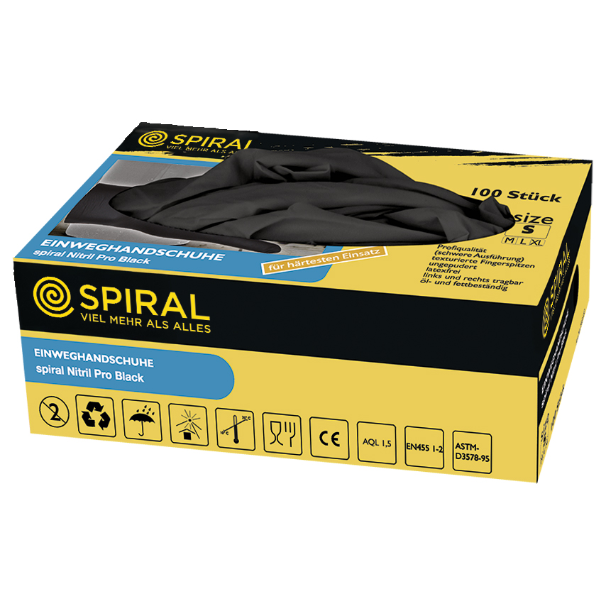 Einweghandschuh NITRIL PROBLACK Gr.S 100er-Packung EN 455 1-2 AQL 1,5