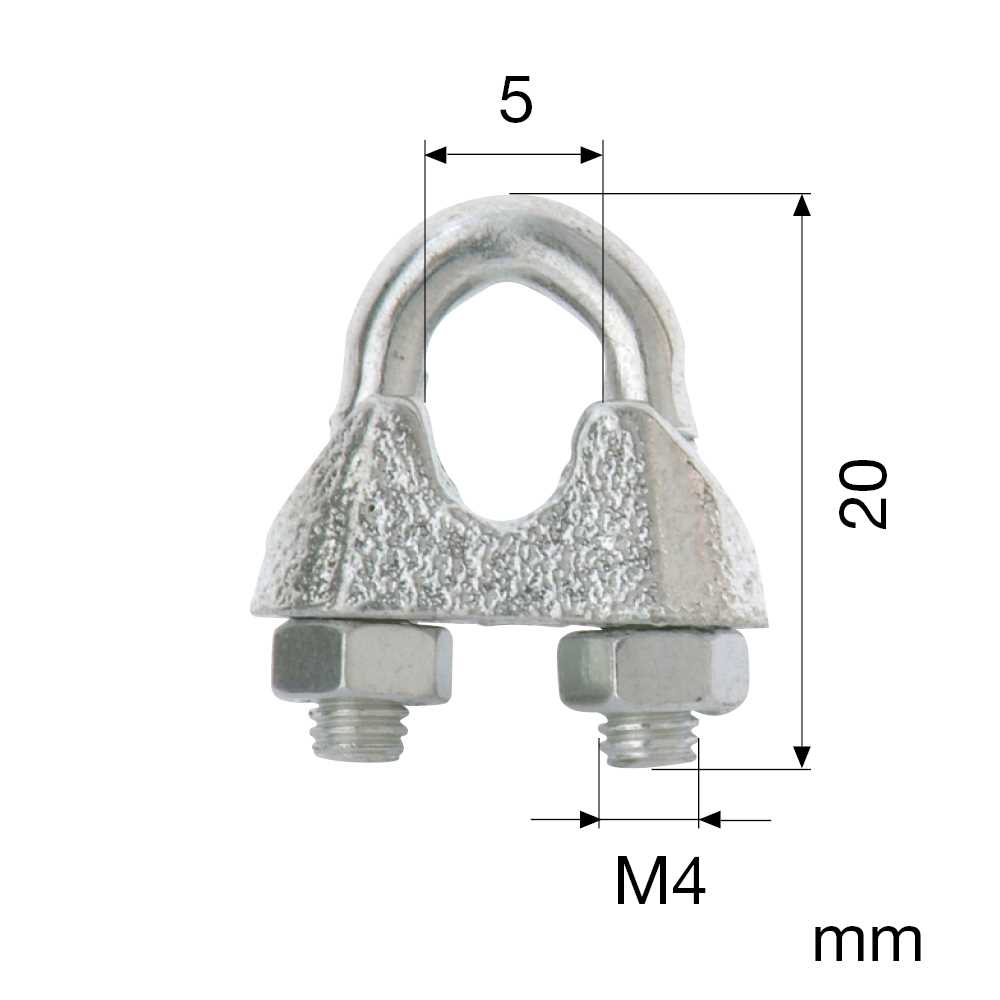 50 Stück Drahtseilklemmen - 3mm/verzinkt