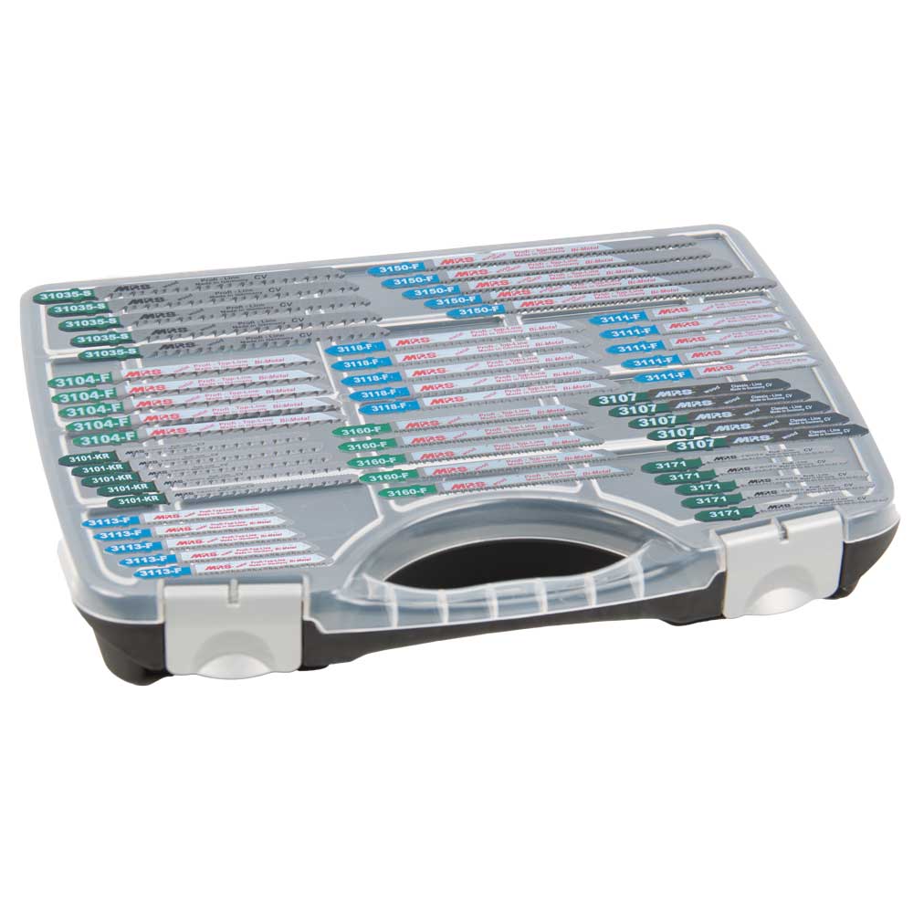 Stichsägesortiment 50-tlg., für Holz, Metall und Kunststoff,in Box