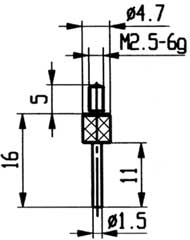 Messeinsatz Modell 5 für alle Messuhren mit Innengewinde M2