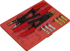 Sicherungszangen-Set 40-100,10-teilig mit auswechselbaren Spitzen,in Box