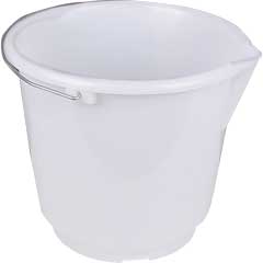 Eimer 15 Liter PE,mit Schnabel und Maßeinteilung,Metallbügel,weiß