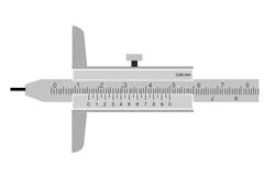 Tiefenmessschieber mit Spitze,80x50mm rostfrei,Skala u. Nonius mattverchromt