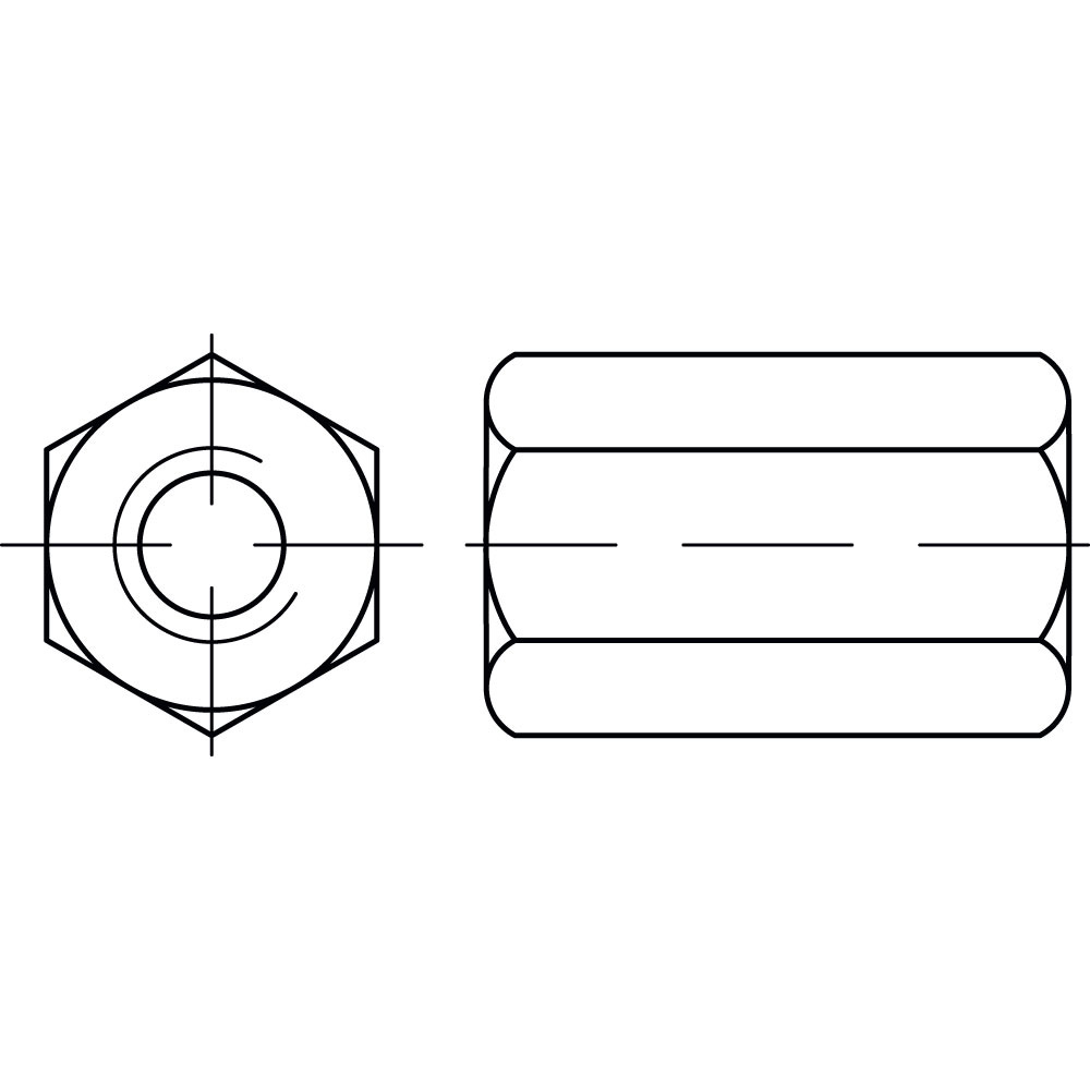 Langmuttern DIN 6334 A2 M 10 VE=S VP=100