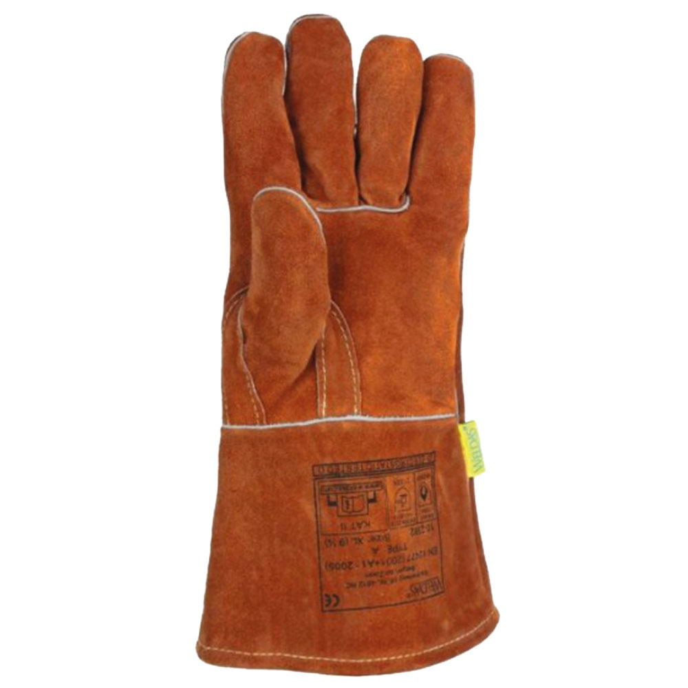 Schweißerhandschuh verstärkter Daumen XL zum MIG/MAG Schweissen, Spalt-Rindsleder