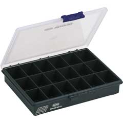 Kleinteilbox A18,18 Fächer 240x195x42mm fixe Fachteilung