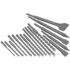 SDS-PLUS Bohr+Meißel-Satz 17-teilig 12 Bohrer(6-12mm)+5 Meißel in Stahlbox