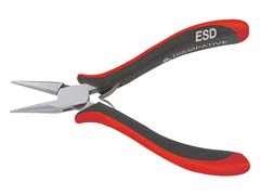 ESD-K-Halbrund-Spitzzange 115mm dissipativ,spiegelpol,durchgesteckt