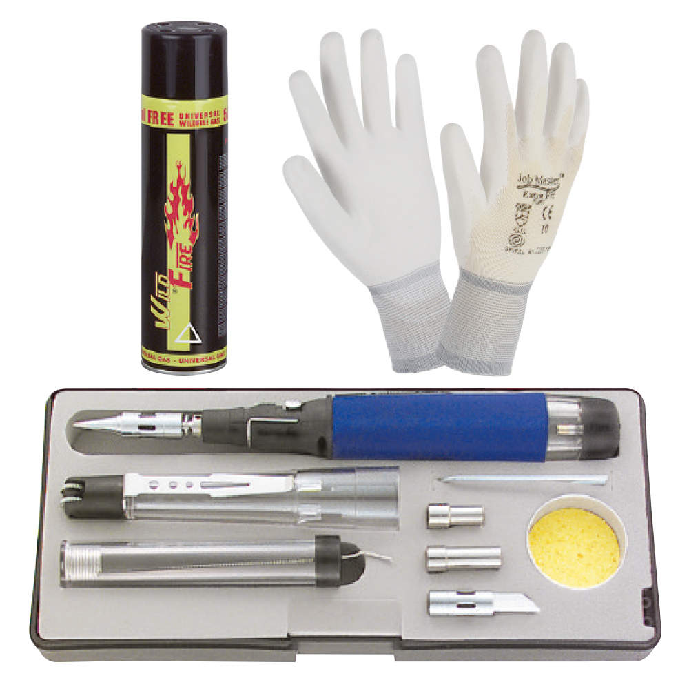Iron-Super-Pro70 Gaslöt-Set kompl.mit Kartusche u.Handschuh