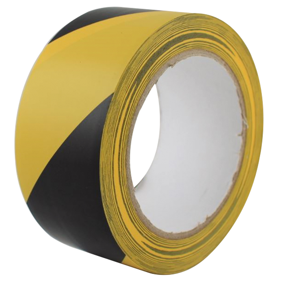 PVC-Bodenmarkierungsband  schwarz/gelb 50mmx33m, für Lager-/Industriehallen