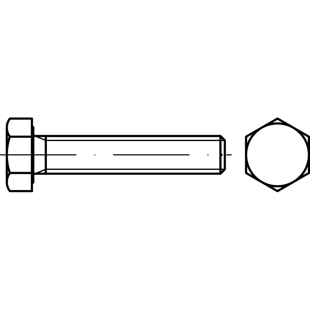 Sechskantschraube DIN 933 8.8 M 20 x 50 A2K GALV. VERZINKT