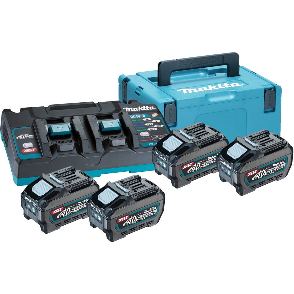 Akku-Power-Kit MAKITA XGT 40V 191U42-2 Schnellladeg. DC40RB,4x5AhAkku,Makpac