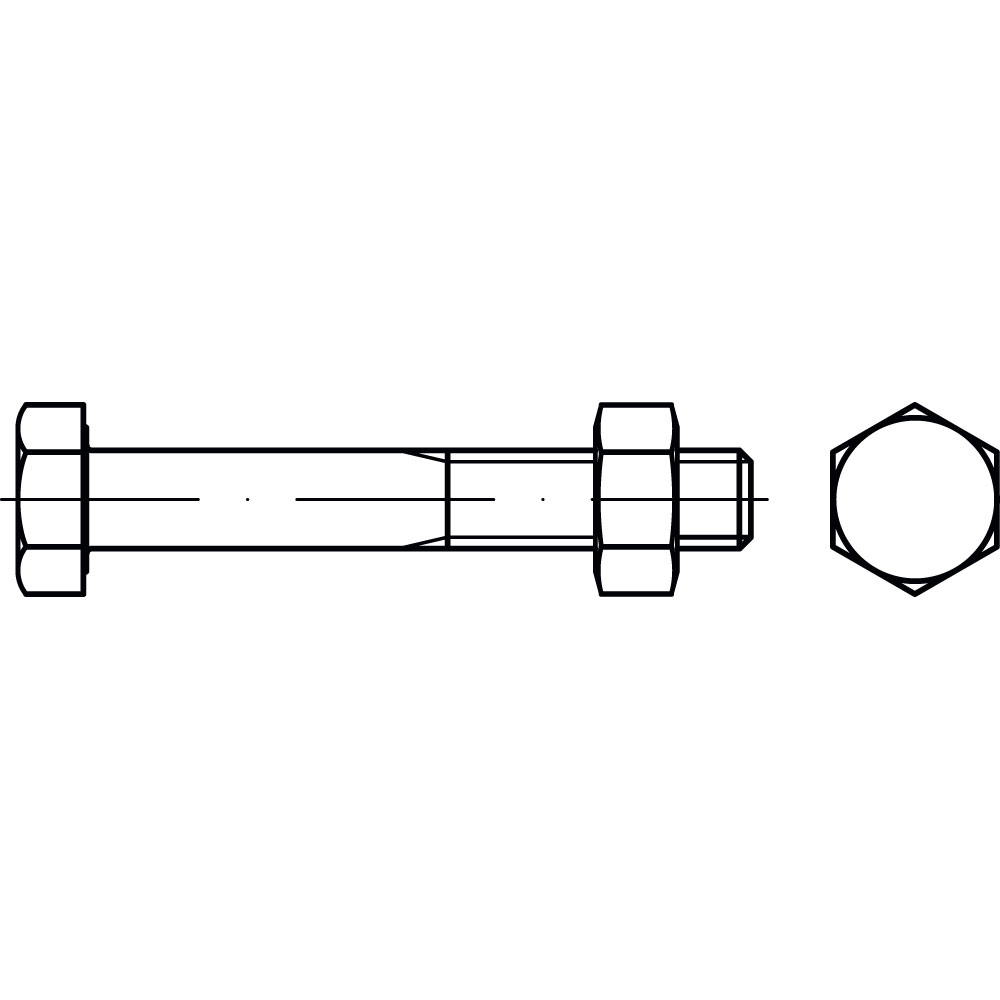 Sechskantschraube DIN 601 Mu M 10 x 150 ST A2K GALV. VERZINKT VE=50