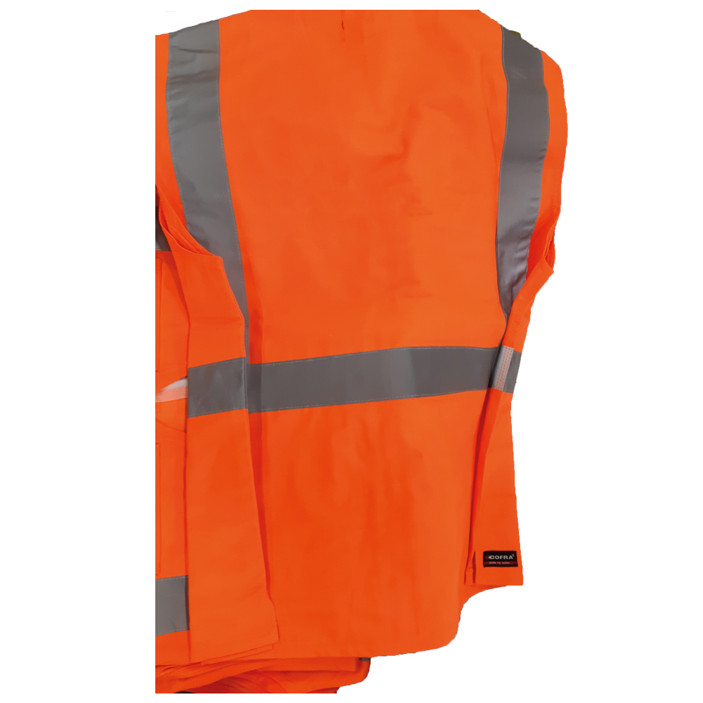 Warnschutzweste orange,Gr.XL mit Brust- und Seitentaschen