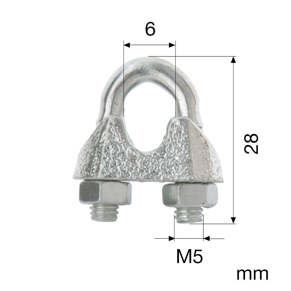 50 Stück Drahtseilklemmen - 6mm/verzinkt