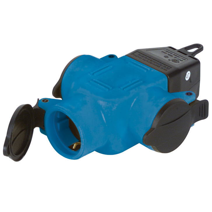 Thermoplast-3-fach Kupplung 230V/16A 2-polig+Erde,IP44,schlagfest